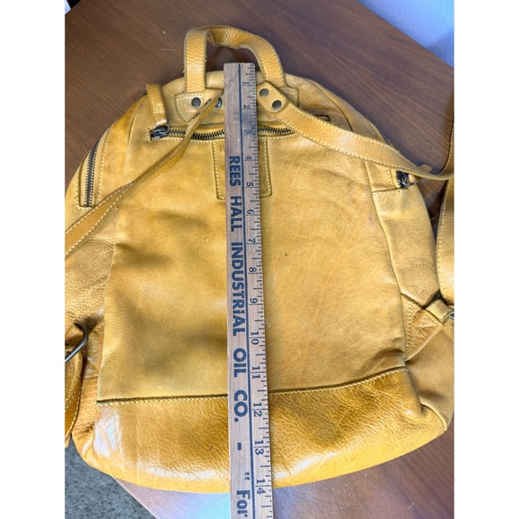Harbour‎ 2nd Leather Backpack Women\'s Meghan Dome Mustard Yellow Soft! main image 8